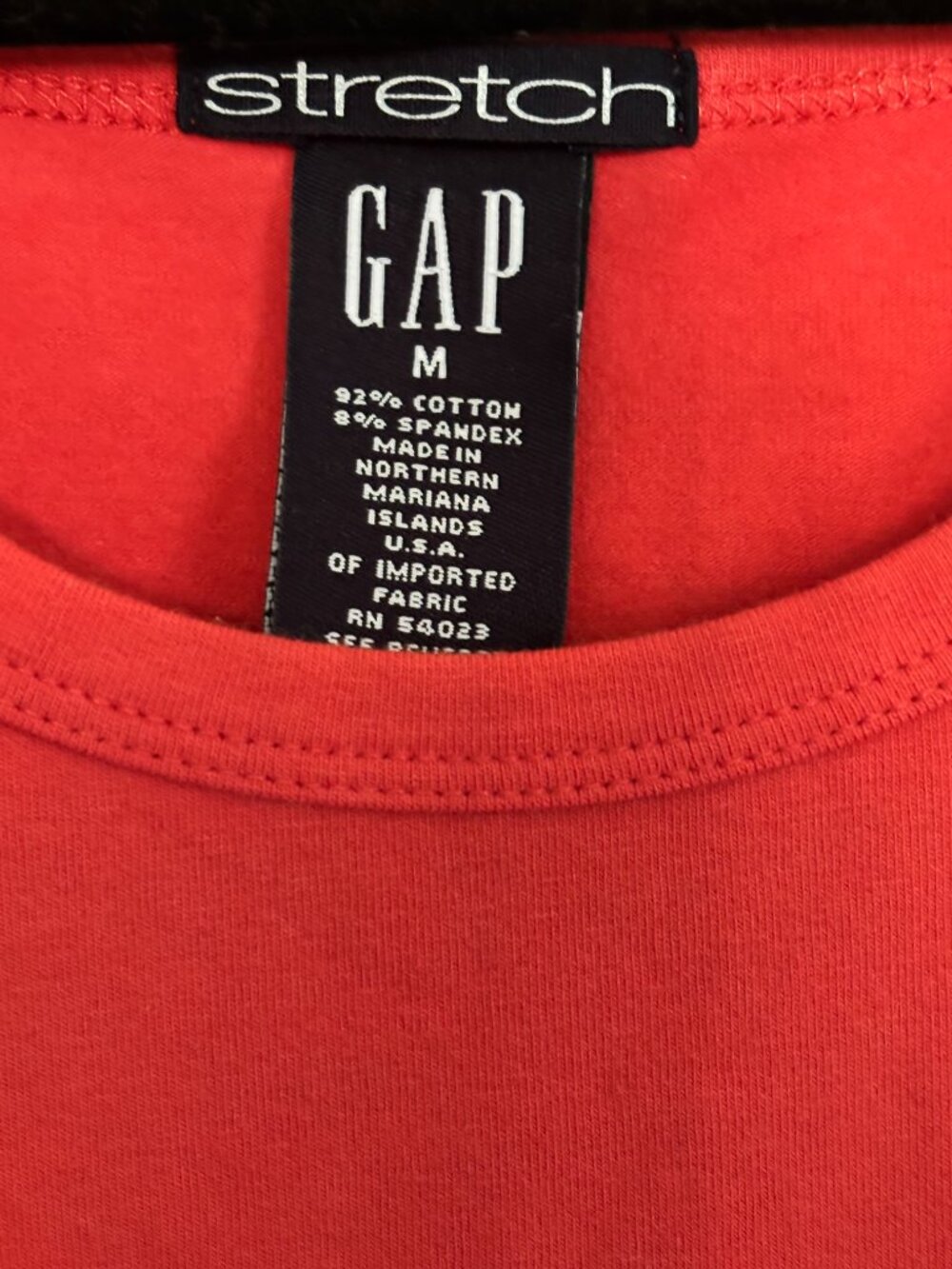 Orange Thick Stretch Cotton Gap Women's Sleeveless T-Shirt EXCELLENT COND. - Picture 5 of 5